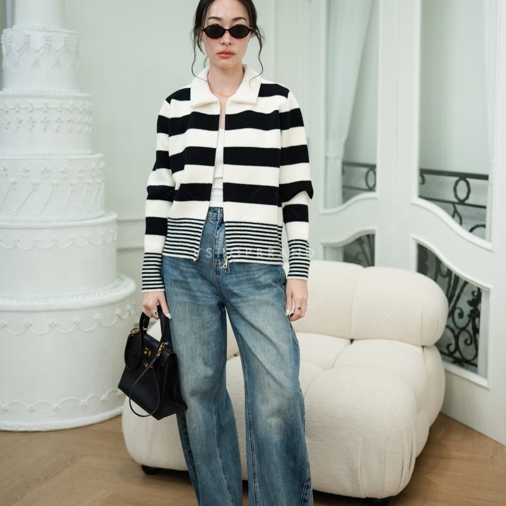 Black & White Knitted Jacket - Picture 4 of 8